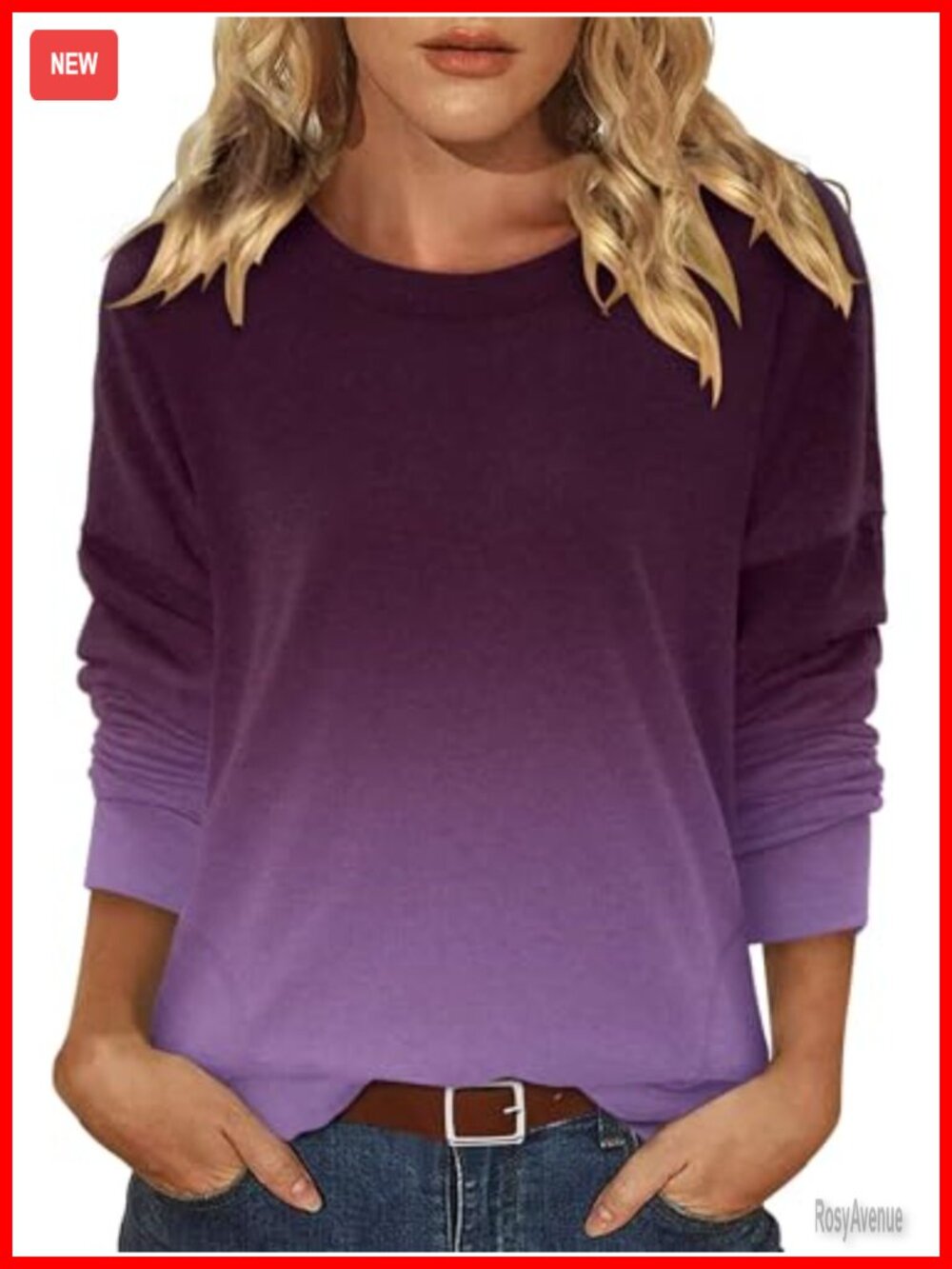 Womens Cotton Blend Tunic Sweatshirt Long Sleeve Crew Neck Pullover with Pockets